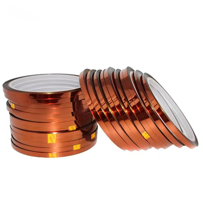 19N/25mm Wytrzymałość na rozciąganie Taśma Kapton Polyimide 0,05mm Silicone Adhesive Amber Color